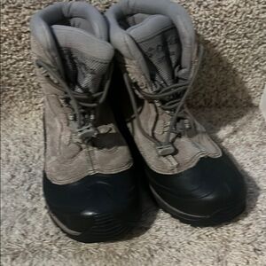 Kids Gray and Black Winter Boots